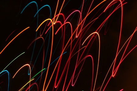 Abstract Christmas light blurred by motion