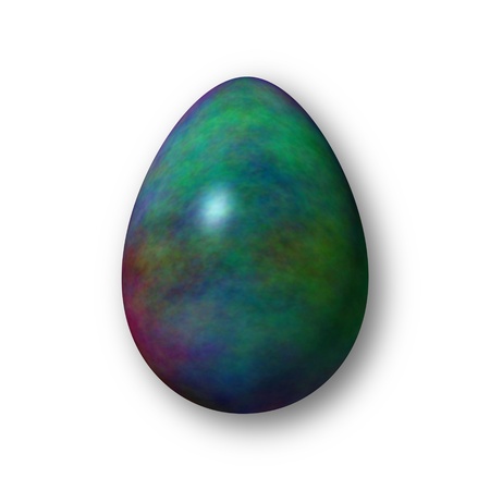 Green marble egg on white background の写真素材