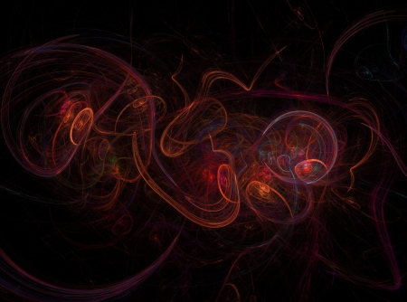 Abstract fractal on black background with vibrant colors の写真素材