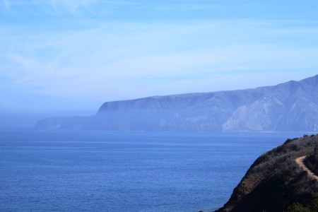 Santa Cruz Island of the cost from Ventura Californiaの写真素材