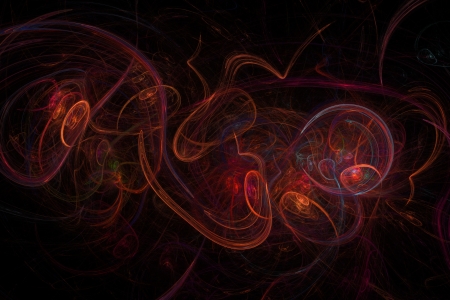 Abstract fractal on black background with vibrant colors の写真素材