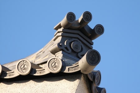 Rooftop of Japanese building in downtonw Los Angelesの写真素材