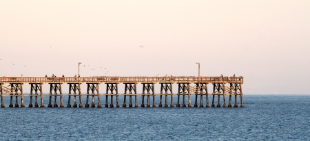 Goleta pier in the evening at sunset の写真素材