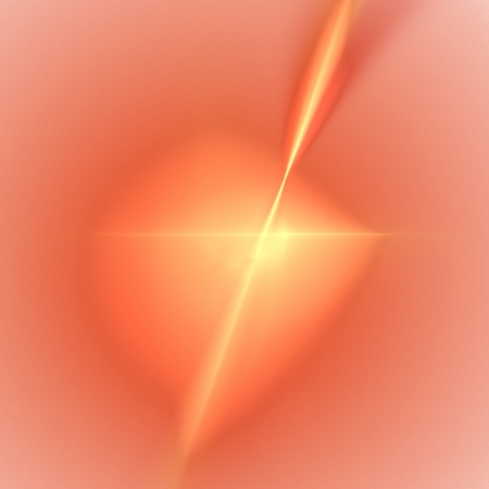 Fractal with vibrant orange color in the shape of a star の写真素材
