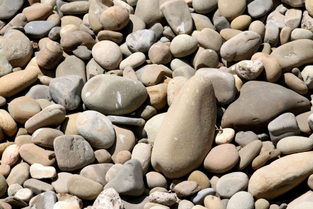 River rock pebbles with shades of different gray の写真素材