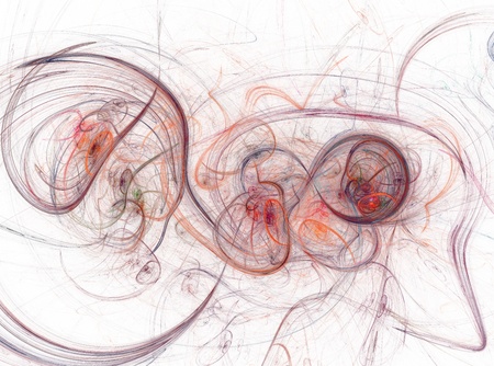 Abstract fractal on white background with vibrant colors の写真素材