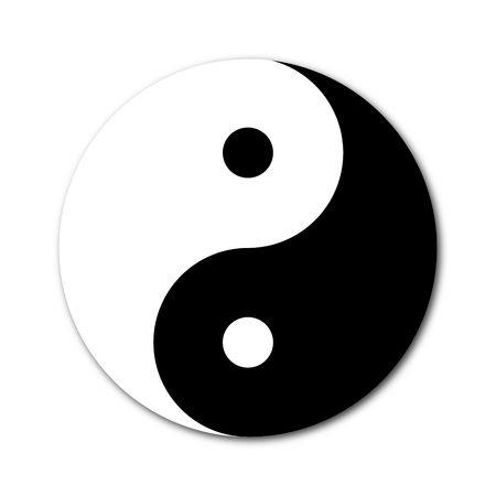 Yin Yang Day Night opposite or contrary forcesの写真素材