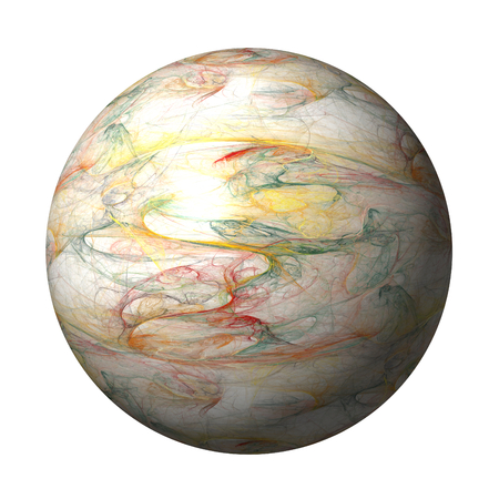 Multi color fractal building a globe with background.の写真素材