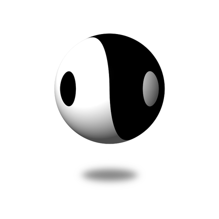 Yin Yang Day Night opposite or contrary forcesの写真素材