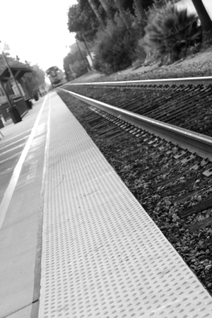 Train Station in Ventura California with a view of the tracksの写真素材