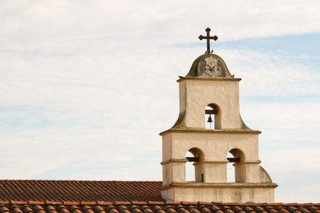 The Spanish historic Santa Barbara Mission in California.の写真素材