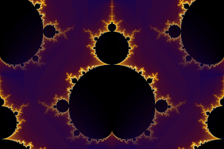 Mandelbrot fractal in the colors of purple golden yellow blue.の写真素材
