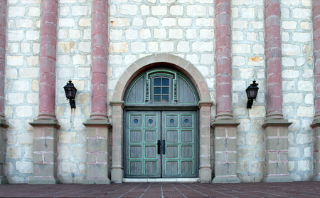 The Spanish historic Santa Barbara Mission in California.の写真素材