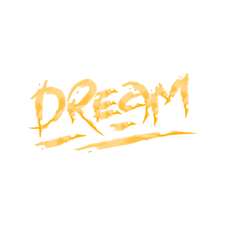 Dream. Hand drawn calligraphy.  brush lettering.のイラスト素材