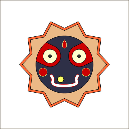Jagannath, Balabhadra, Subhadra. linear, futuristic icons. vector illustration.のイラスト素材