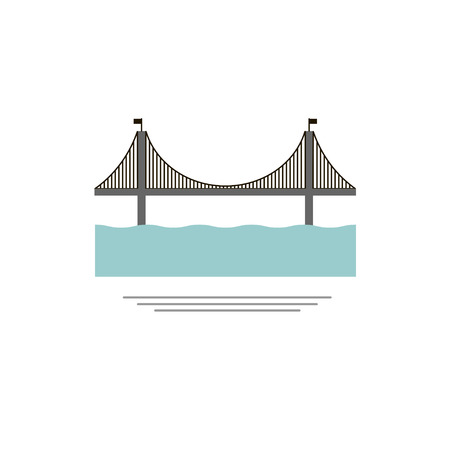 Bridge. icon, symbol, emblem. vector illustration.