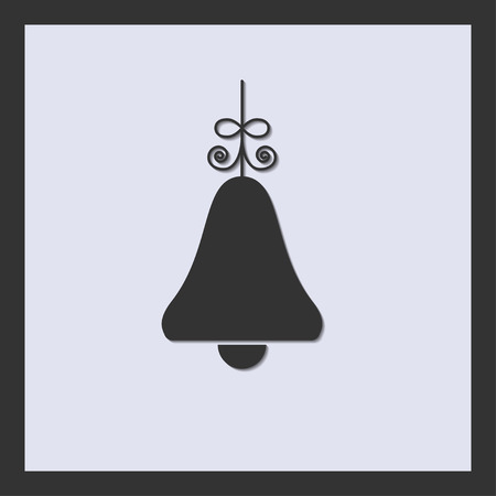 christmas bell black flat icon. vector illustration.のイラスト素材