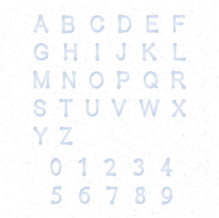 Summer English alphabet. Blue grunge. Vector illustration.のイラスト素材