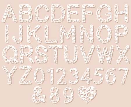 Letters for laser cutting. English alphabet. Vector illustration.のイラスト素材