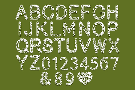 Letters for laser cutting. English alphabet. Vector illustration.のイラスト素材