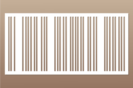 Decorative card for cutting laser or plotter. Geometric line pattern. Laser cut. Ratio 1:2. Vector illustration.のイラスト素材
