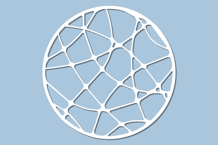 Set decorative circle card for cutting. Wave linear pattern. Laser cut panel. Vector illustration.のイラスト素材