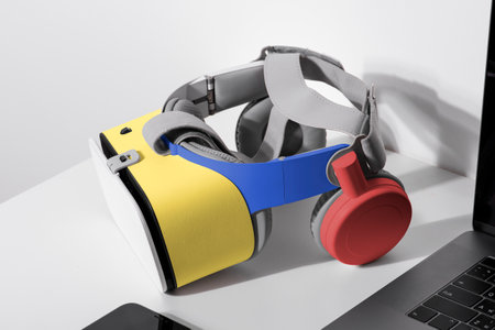 VR headset mockup psd by computer gaming technology
