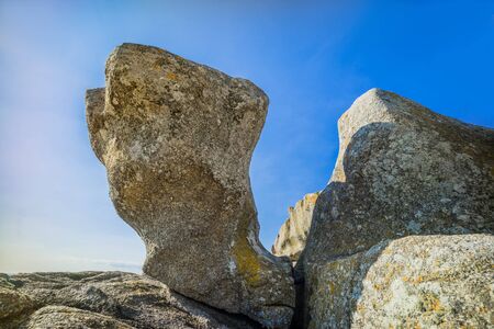 France Brittany Finistère Trévignon picturesque rocks and seaの写真素材