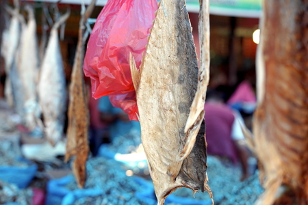 Dried salty fish for sale at Traditional Fish Market, Indonesia