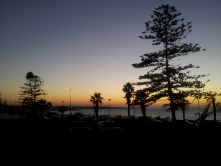 sunset beach in sidi bouzid el jadida の写真素材