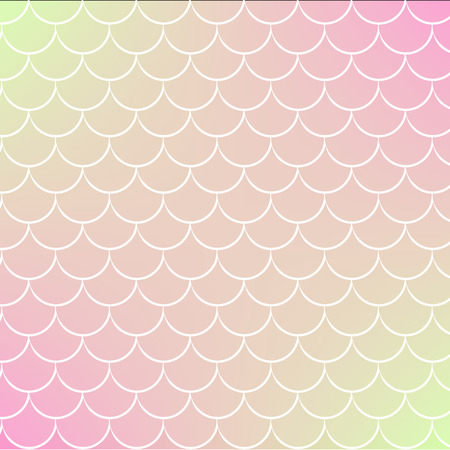 Fish skin on trendy gradient background. Square backdrop with fish skin ornament. Bright color transitions. Mermaid tail banner and invitation. Underwater and sea pattern. Warm peachy colors.のイラスト素材