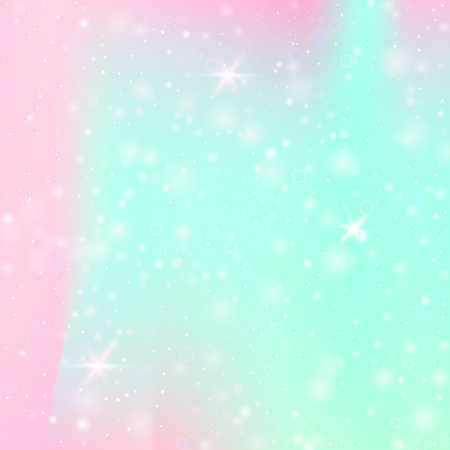 Hologram abstract background. Multicolor gradient backdrop with hologram. 90s, 80s retro style. Iridescent graphic template for banner, flyer, cover design, mobile interface, web app.のイラスト素材