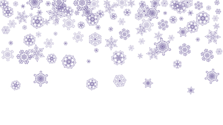 Xmas theme sale with ultraviolet snowflakes. Winter border for gift coupons, vouchers, ads, party events. Christmas trendy background. Holiday banner for xmas theme. New Year frosty backdropのイラスト素材