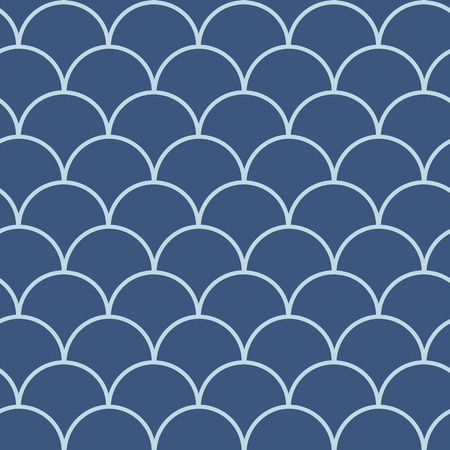Fish scale seamless pattern. Reptile, dragon skin texture. Tillable background for your fabric, textile design, wrapping paper, swimwear or wallpaper. Blue mermaid tail with fish scale underwater.のイラスト素材