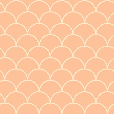 Mermaid tail seamless pattern. Fish skin texture. Tillable background for girl fabric, textile design, wrapping paper, swimwear or wallpaper. Peach mermaid tail background with fish scale underwater.のイラスト素材