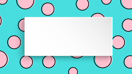 Pop art colorful confetti background. Big colored spots and circles on white background with black dots and ink lines.のイラスト素材