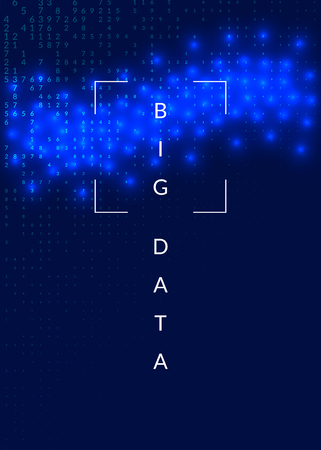 Big data background. Technology for visualization, artificial intelligence, deep learning and quantum computing. Design template for intelligence concept. Modern big data backdrop.のイラスト素材