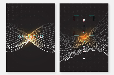 Visualization background. Technology for big data, artificial intelligence, deep learning and quantum computing. Design template for computing concept. Futuristic visualization backdrop.のイラスト素材