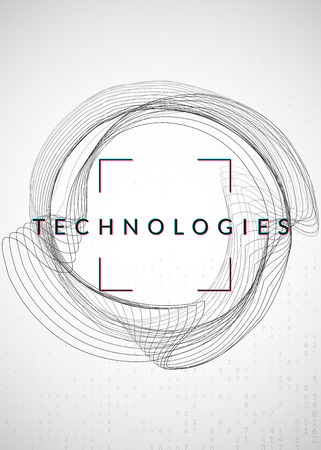 Visualization background. Technology for big data, artificial intelligence, deep learning and quantum computing. Design template for cloud concept. Abstract visualization backdrop.の写真素材