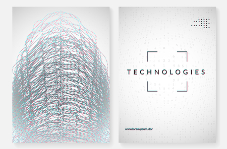 Big data background. Technology for visualization, artificial intelligence, deep learning and quantum computing. Design template for innovation concept. Cyber big data backdrop.のイラスト素材