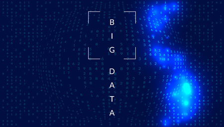 Big data background. Technology for visualization, artificial intelligence, deep learning and quantum computing. Design template for intelligence concept. Cyber big data backdrop.のイラスト素材