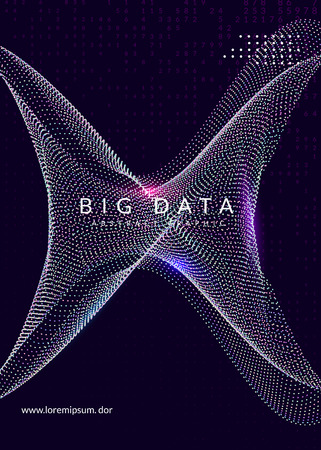 Deep learning background. Technology for big data, visualization, artificial intelligence and quantum computing. Design template for network concept. Futuristic deep learning backdrop.のイラスト素材