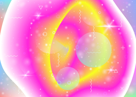 Hologram background with vibrant rainbow gradients. Dynamic fluid. Holographic cosmos. Graphic layout for placard, placard and wallpaper. Vibrant hologram background.のイラスト素材