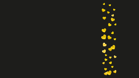 Heart frame background with gold glitter. Valentines day. Vector confetti. Hand drawn texture. Love theme for gift coupons, vouchers, ads, events. Wedding and bridal template with heart frame.のイラスト素材