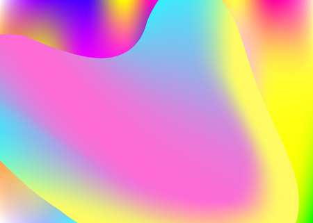 Fluid background. Vivid gradient mesh. Circle banner, invitation composition. Holographic 3d backdrop with modern trendy blend. Fluid background with liquid dynamic elements and shapes.のイラスト素材