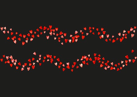 Heart frame background with pink glitter. Valentines day. Vector confetti. Hand drawn texture. Love theme for flyer, special business offer, promo. Wedding and bridal template with heart frame.のイラスト素材