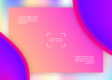 Liquid fluid. Vivid gradient mesh. Colorful app, interface template. Holographic 3d backdrop with modern trendy blend. Liquid fluid with dynamic elements and shapes. Landing page.のイラスト素材