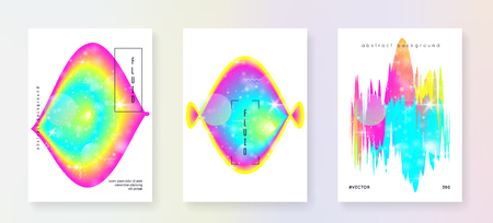 Liquid elements. Transparent layered hologram. Soft banner. Modern holographic gradient, blur, mesh, blend. Chemical concept. Futuristic background. Liquid elements with shapes and fluid.のイラスト素材