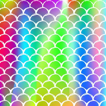 Gradient Mermaid Background With Holographic Scales Bright Color