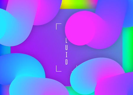 Landing page. Vivid gradient mesh. Holographic 3d backdrop with modern trendy blend. Cool banner, mobile design. Landing page with liquid dynamic elements and fluid shapes.のイラスト素材